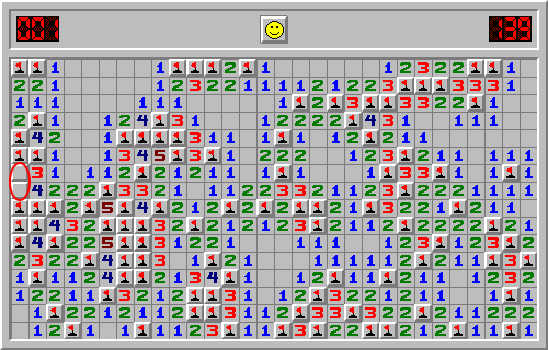 Beginilah bagaimana kamu bisa macet di Minesweeper.