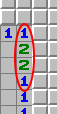 Pola 1-2-2-1, contoh 1, ditandai